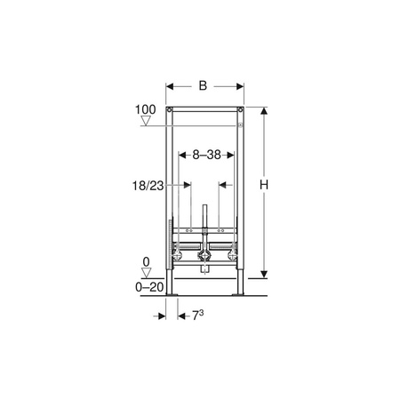 Podłączenie GEBERIT Mepla, brąz, 1/2'' (GW x przyłącze mf), 73 mm