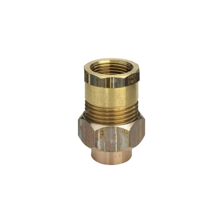 Złącze przejściowe VIEGA 94340G trzyczęść., brąz / mosiądz, 22 mm x 1'' (lut wewnętrzny x GW), 58 mm