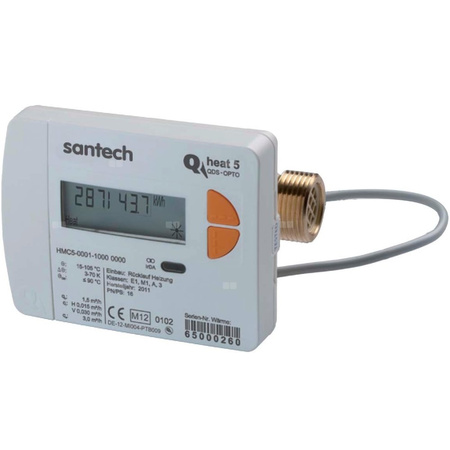 Ciepłomierz QHeat5.5 qp 2,5 m3/h, red. 1/2"/M10, śrubunek 3/4" - powrót