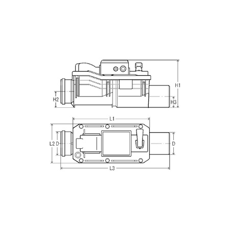 Grundfix Plus Control-zasuwa zwrotna Typ 3 nr wzoru 4987.41 DN: 150 d: 160 L1: 470 L2: 245 L3: 640 H1: 295 H2: 125 H3: 95