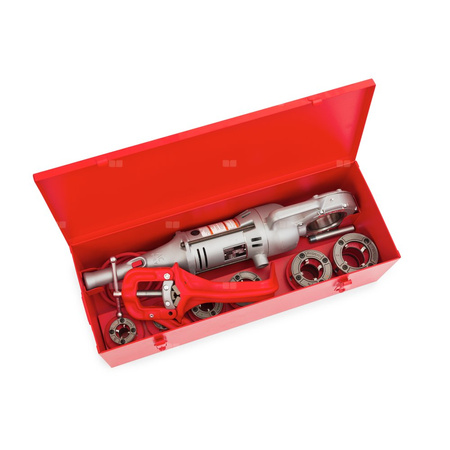 Gwintownica ręczna 700, 110 V, 25 - 60 Hz - napęd z głowicami gwinciarskimi 1/2"–1" BSPT, futerałem i ramieniem wsporczym