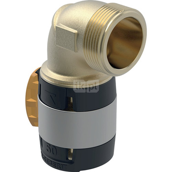 Kolano przejściowe 90' GEBERIT FlowFit, brąz bezołowiowy, 1 1/2'' x 50 mm (GZ x łącznik zaprasowywany)
