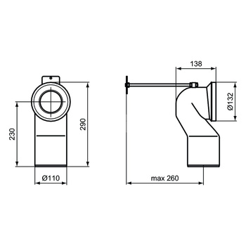 Kolano 90 st. dł. 95-210 mm