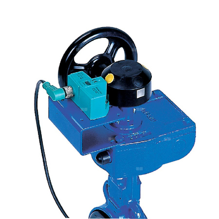 Ręczna przekładnia ślimakowa, smarowana fabrycznie - dożywotnio, napędzana kółkiem ręcznym wyposażona w dwa wyłączniki krańcowe indukcyjne DN 300