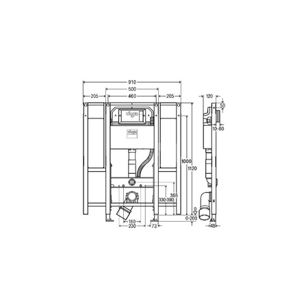 Stelaż podtynkowy do WC VIEGA8874.9, 1120x910x120mm, regulowana wysokość, ze spłuczką
