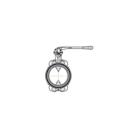 Przepustnica międzykołnierzowa z dźwignią, PN16, DN 65, uszczelnienie EPDM