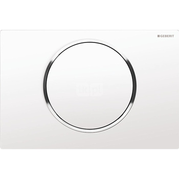 Przycisk uruchamiający Geberit Sigma10, przedni, biały-chrom bł.-biały, okrągły