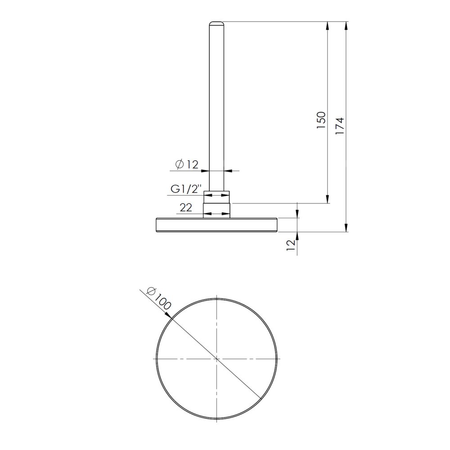 Termometr bimetaliczny AFRISO BiTh fi 100 mm -20…60'C tuleja 150 mm połączenie ax