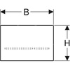 Elektroniczny zestaw uruchamiający WC Geberit, Sigma80, 8cm(2016), szkło czarne, prostokątny