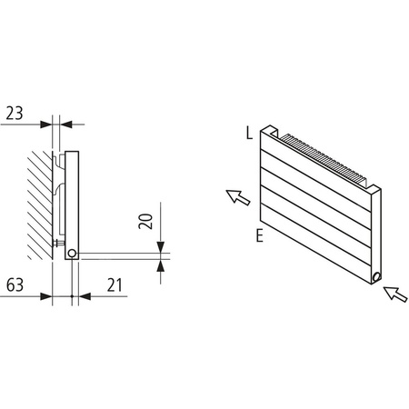 Grzejnik płytowy typ 11 KERMI HHN, z osłonami wym. 700 x 3600 mm, kolor biały, moc 3172 W