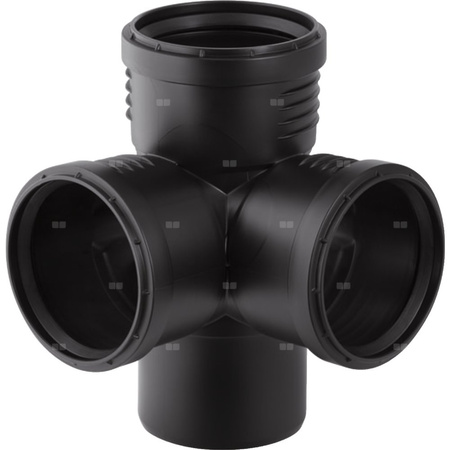 Czwórnik GEBERIT Silent-PP polipropylen, 90 mm DN 90, mw x mw x mw x mw