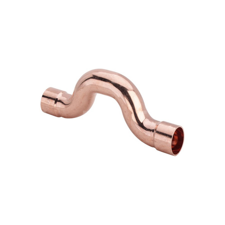 Łuk VIEGA 95085 jednoczęściowy, Cu / Cu, 22 mm, 18 mm x 22 mm x 18 mm (lw x gw), 147 mm, (głębokość: 128 mm) z uszczelką