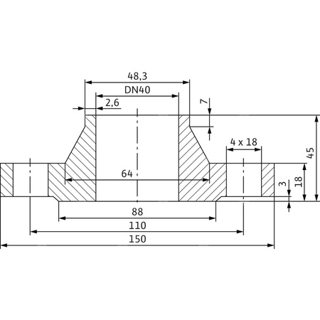 Zestaw przeciwkołnierzy stal nierdzewna, przył. DN 40 dł.130mm szer.130mm WILO