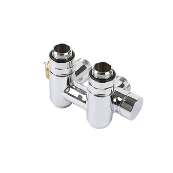 Zawór termostatyczny kątowy 50 oś zintegrowany z trójnikiem CYLINDER, Prawy, GZ1/2"-GW1/2"-GZ24-19, chrom (V1151-01BSX)