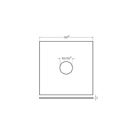 Mata uszczelniająca, guma / czarny, fi: 100 L: 500 B: 500 do odpływów prysznicowych VIEGA 494839