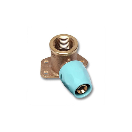 Kolano 90' SANHA 3fit Push ścienne dwuczęściowy, Cu, 20 mm x 1/2'' (ww x GW)