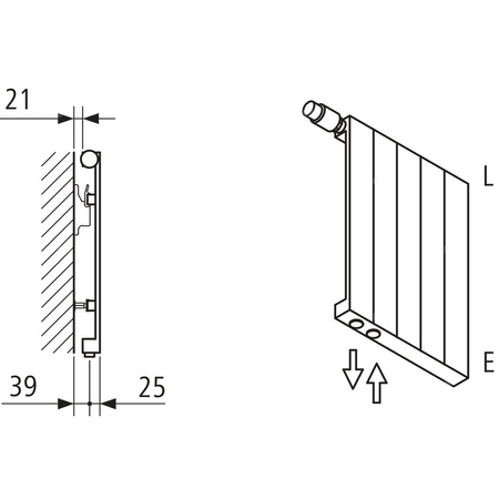 Grzejnik płytowy typ 10 KERMI V-HVV wym. 1200 x 420 mm, kolor biały, moc 492 W
