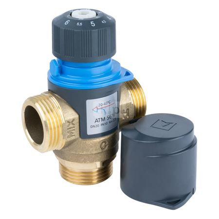 Zawór regulacyjny termostatyczny do wody ciepłej AFRISO ATM 561 mosiądz GZ 1'', DN 20, zakres temp. 20...43'C, Kvs 2.5m3/h, max. 90'C, max. 10bar