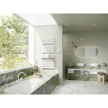 Kermi®Credo®Half®flat-E 1039x37x600 P=600W,srebro,WWS biały,lewy