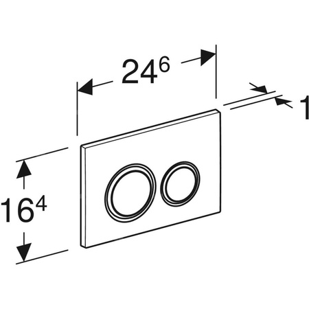 Przycisk uruchamiający Geberit Sigma50, przedni, uniwersalny , pierścienie: czarny chrom, okrągły