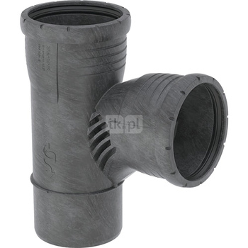 Trójnik GEBERIT Silent-Pro Carve 87.5' PP 90 mm x 70 mm x 90 mm (mufa z tworzywa sztucznego do spawania/zgrzewania x mufa z tworzywa sztucznego do spawania/zgrzewania x króciec z tworzywa sztucznego do spawania/zgrzewaniania)