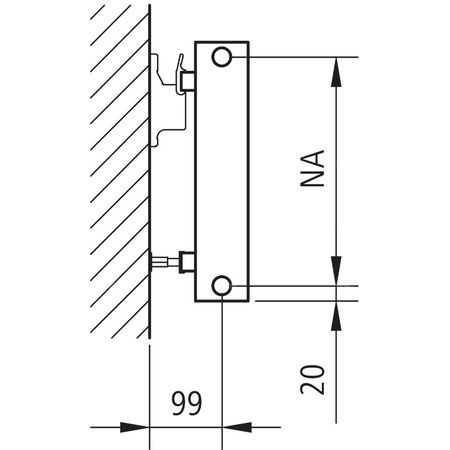 Kermi ściana grzewcza HHN20 560x72x2200 pozioma, RAL9016, 6 bar, z osłoną, AB12