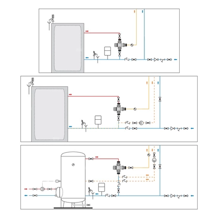 Termostatyczny zawór mieszający 1" 35-65 z zaw. zwr.