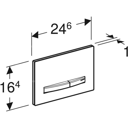Przycisk uruchamiający Geberit Sigma50, przedni, uniwersalny, przyciski: mosiądz, prostokątny
