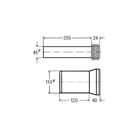 Zestaw przyłączeniowy tworzywo sztuczne, nr wzoru 3817.816 DN: 100 L: 160