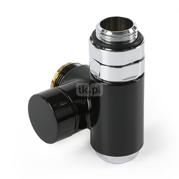 Zawór odcinający zintegrowany z trójnikiem CYLINDER, Prawy, GZ 1/2"-GW 1/2"-GZ 24-19, Czarny, (V1102-01E9005DX)