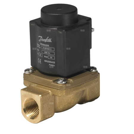 Zawór elektromagnetyczny EV225B, Funkcja: NC, G, 1/2, 2.200 m³/h, PTFE