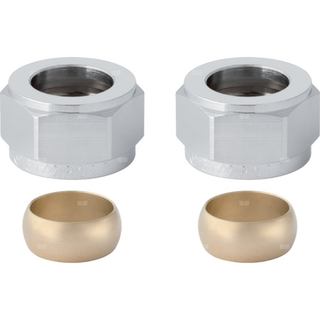 Zestaw śrubunków zaciskowych Geberit Mapress C-Stahl d15-G½