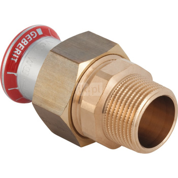 Śrubunek hydrauliczny GEBERIT Mapress C-Stahl FKM przejściowy stal GZ 1'' 28 mm z pierścieniem zacinającym