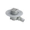 Wpust VIEGA 492176 z 1 przyłączem DN 50, odpływ pionowy, kratka 100x100mm stal
