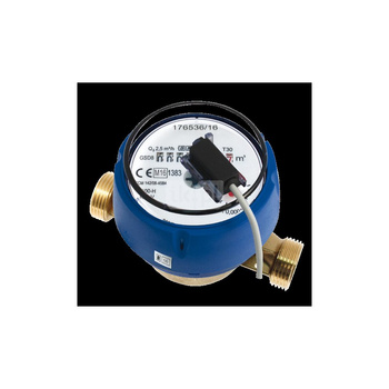 Wodomierz jednostrumieniowy suchobieżny z nadajnikiem impulsów REED SIMPLE, typu GSD8-R DN 15 Q3=2,5 m3/h R100/50, Tmax: 30st.C, L=110 mm