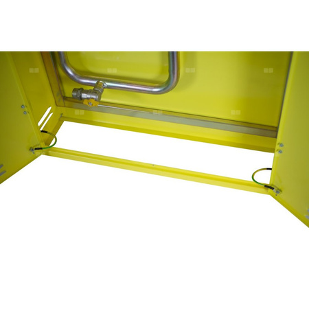 Punkt redukcyjno-pomiarowy na 5-6 gazomierzy G4/G6, w pionie, w skrzynce metalowej - żółty