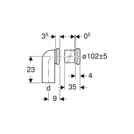 Uszczelka gumowa Geberit: d=90mm