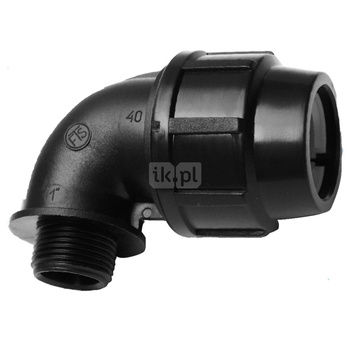 Kolano 90' MAGNAPLAST do rur PE PN16, 40 mm x 1'' (zs x GZ)