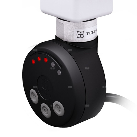 Grzałka TERMA MEG, 120W \ Tuba, RAL 9005 mat, kabel spiralny z wtyczką [czarny, 2,5m, logo Terma, in