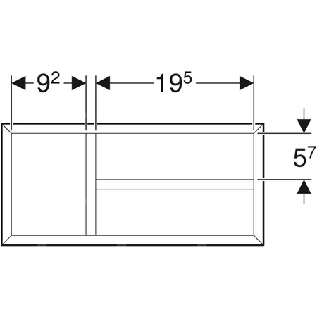 Geberit Smyle Square Wkład do szuflady, podział w kształcie litery T, do szuflady górnej, B32.3cm, H5.9cm, T15cm, lava