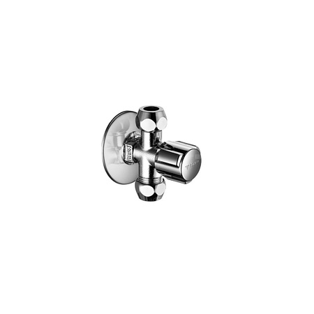 Zawór kątowy COMFORT 1/2" chrom z dwoma odprowadzeniami 3/8"