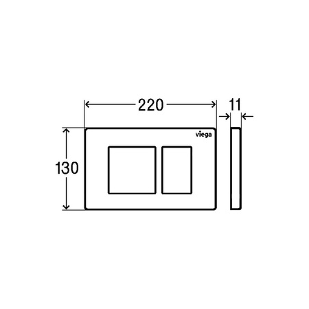 Przycisk uruchamiający do WC Prevista Visign for Public 10 nr wzoru 8630.1 płytka maskująca: stal nierdzewna szczotkowana klawisz: stal nierdzewna szczotkowana