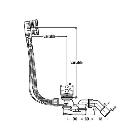 Simplex Trio-komplet odpływowo-przelewowy nr wzoru 6166.42