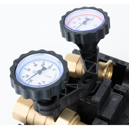 Grupa pompowa AFRISO PrimoTherm 180-2 DN 25 3-WM-SM Vario GZ x GW 1 1/2'' x 1'', z zaworem mieszającym, z izolacją, z siłownikiem arm 343 proclick