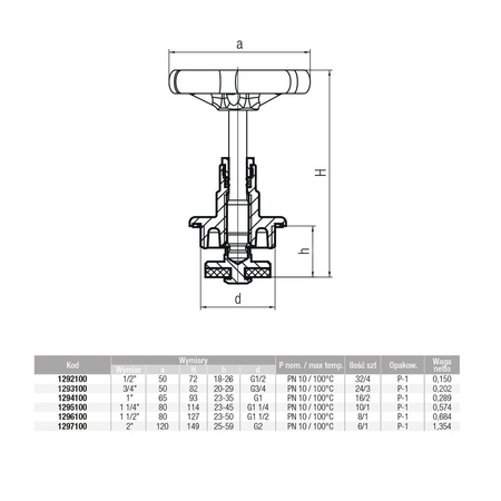 VIKING Głowica do wody DN 15, uchwyt żeliwny