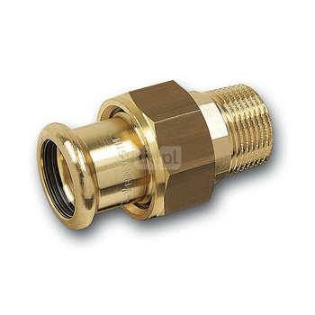 Śrubunek SANHA PURAPRESS trzyczęściowy, miedź, 18 mm x 1/2'' (zw x GZ)