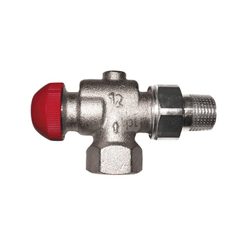 Zawór grzejnikowy termostatyczny HERZ TS-90-V kątowy spec. z nastawą wstępną, połączenie 1/2'' (niklowanie)