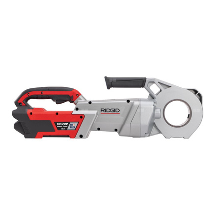 Gwintownica z napędem mechanicznym 760 FXP (12-R), 2 akumulatory FXP 4 Ah, ładowarka FXP (wtyczka EU i UK), zestaw głowicy gwinciarskiej 1/2-2" 12-R BSPT, ramię wsporcze, walizka