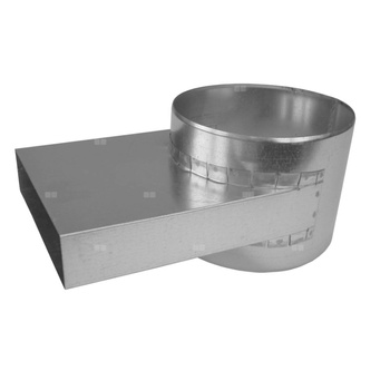 Trójnik DN 200 z odejściem na kanał wentylacyjny prostokątny 200 x 50