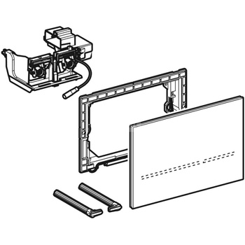 Elektroniczny zestaw uruchamiający WC Geberit, Sigma80, 12cm, szkło lustrzane, prostokątny